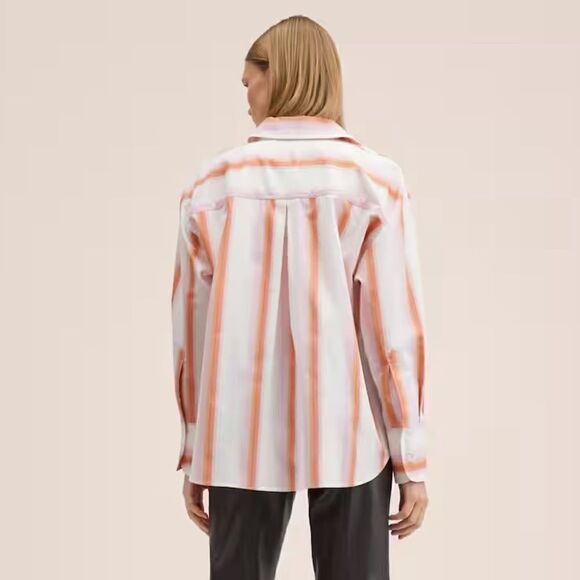 Mango Poplin Striped Cotton Shirt New - Picture 3 of 9